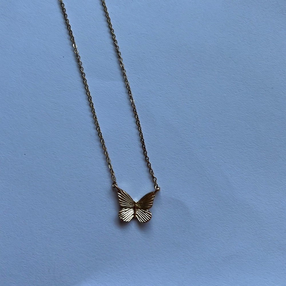 Gold butterfly necklace